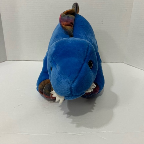 Vintage 1992 A&A Plush Inc. Blue Dinosaur Stuffed Toy 18” - Picture 4 of 7